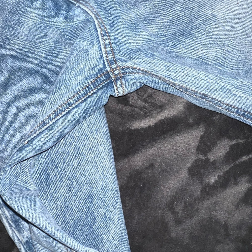 Princess Polly Holly Asymmetric Straight Leg Jean in Light Wash Denim Size 0 - Picture 14 of 16